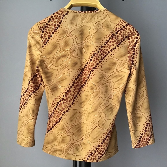 Vintage 90s SINEQUANONE snakeskin python print top - Picture 3 of 7